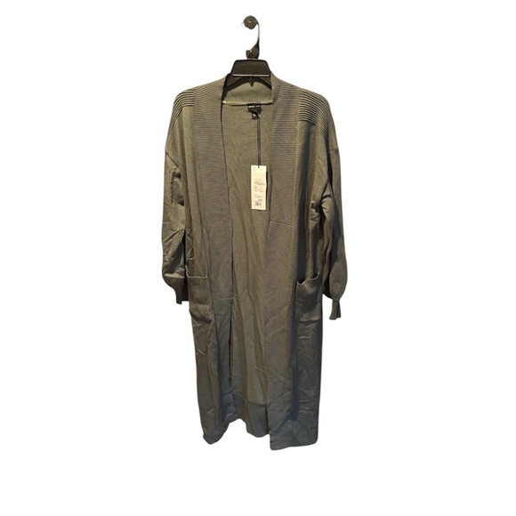 River Island Khaki Longline Cardigan Medium NWT FLAWED - Picture 1 of 8